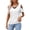 White, variant on Daznico Women's Cold Shoulder Sequin Top, V-Neck Short Sleeve Casual Stylish Tee,XL
