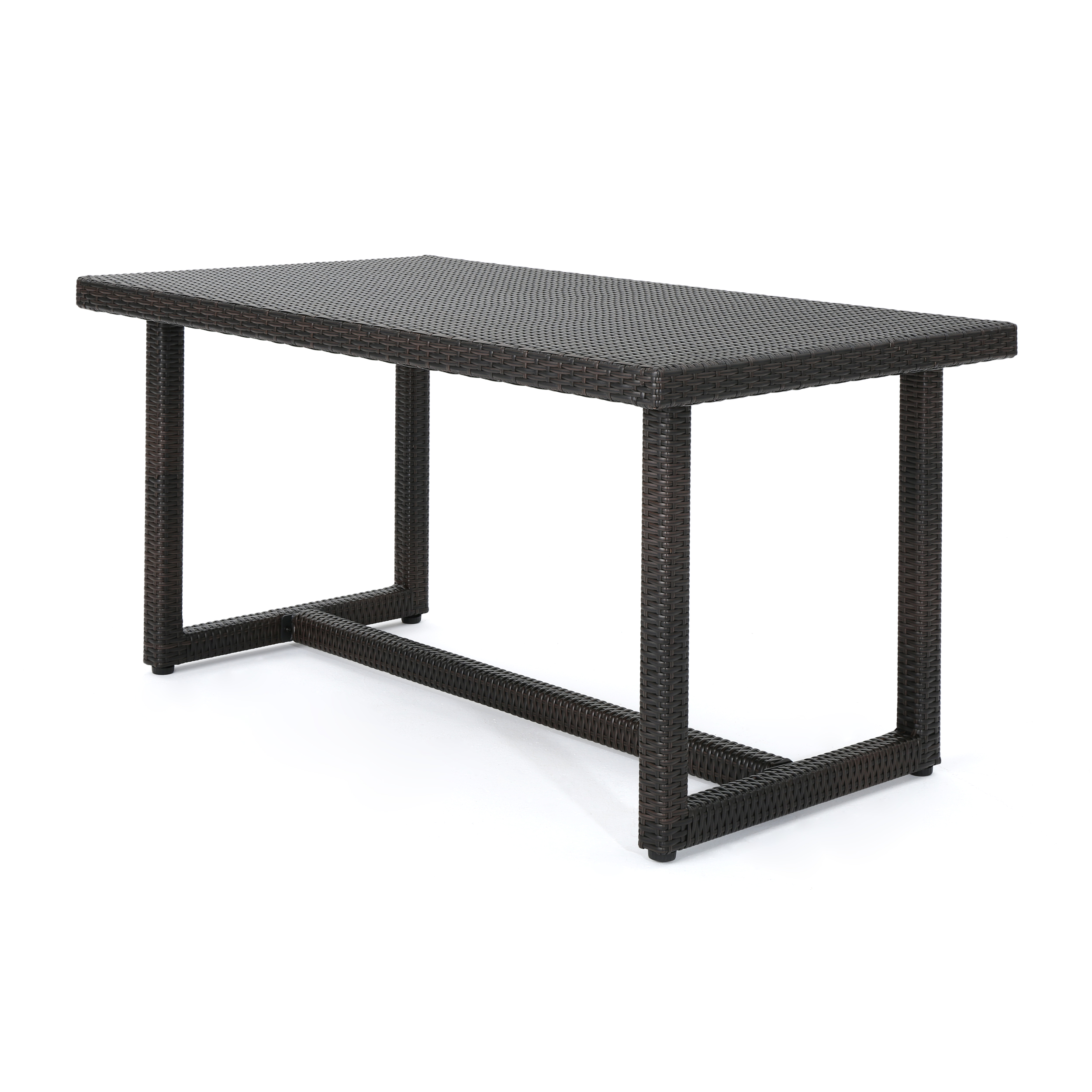 Avianna Outdoor 59 Inch Wicker Dining Table, Multibrown