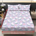 thumbnail image 4 of ZIATUBLES 3-Piece Twin Size Sheet Set, Soft Cooling Polyester Bedding-Breathable and Comfortable for All-Season Use, 1 Fitted Sheet and 2 Pillowcases, Rabbit Easter Egg Paw Print, 4 of 9