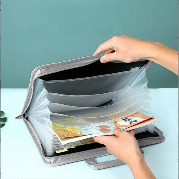 Canvas Accordion Bag Multi Layer Document Bag Student Document Bag Portable Test Paper Bag Storage Bag