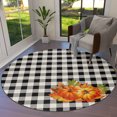 4 Ft Round Area Rug Mats for Living Room Thanksgiving Day Fall Pumpkins