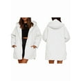 thumbnail image 3 of Women Long Diamond Quilted Hooded Jacket,Fashion Winter Coat Oversized Baggy, Warm Long Sleeve Jackets White M, 3 of 7