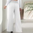 thumbnail image 6 of Boho Pants for Women Beach Pants Lounge Trousers High Waisted Wide Leg Pants Pleated Belly Control Flowy Slacks, 6 of 7