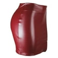 thumbnail image 4 of MIXUE Skirts For Women Summer Solid Color PU Leather Zipper Sexy Bodycon Skirt Outwear,Red,L, 4 of 6