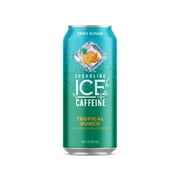 Sparkling Ice +Caffeine Naturally Flavored Sparkling Water, Tropical Punch 16 Fl Oz