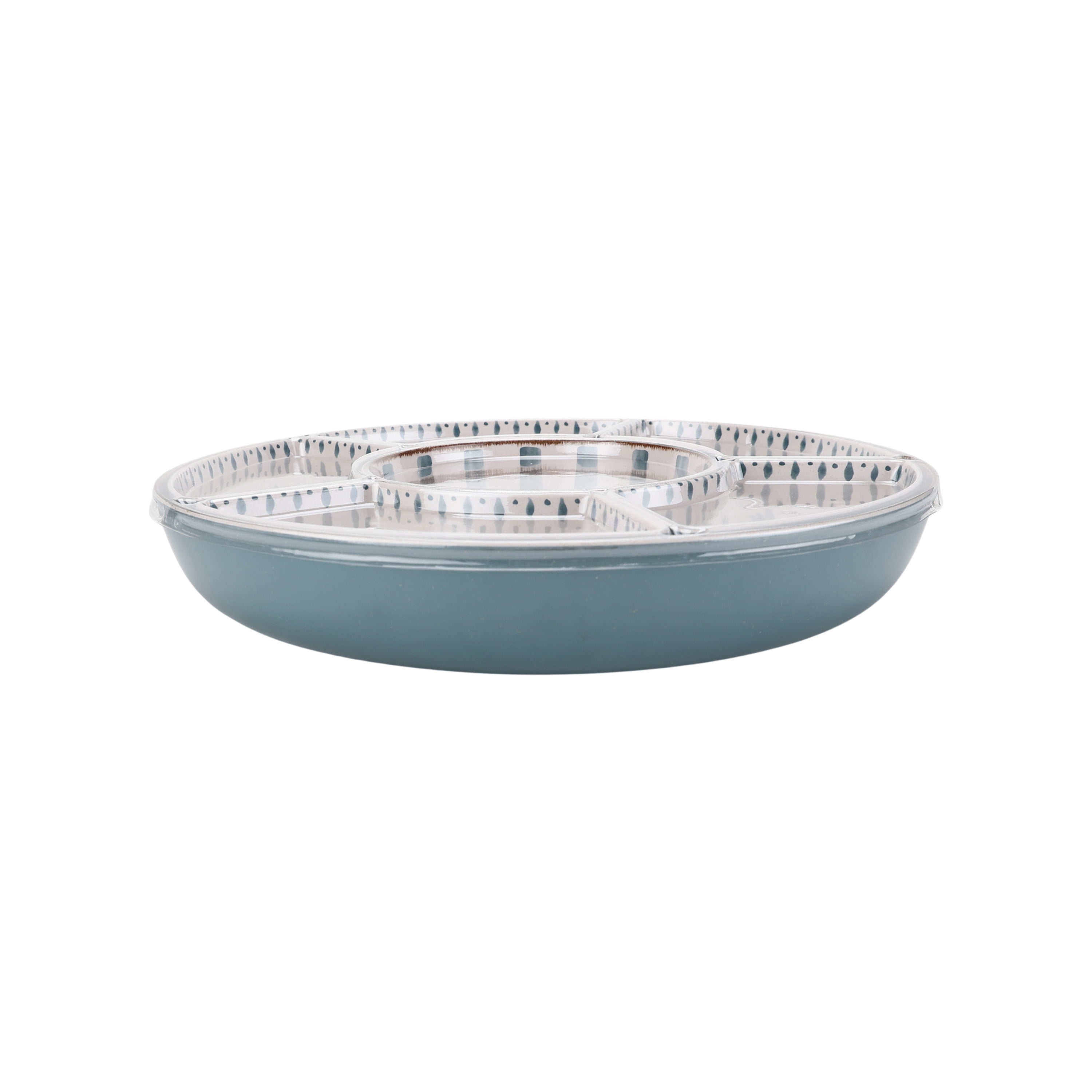 Better Homes & Gardens Bamboo Melamine Chip and Dip Tray, Blue