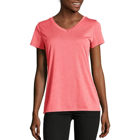 Doeskin Heather - Hanes Sport Women's Heathered Performance V-Neck Tee