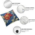 thumbnail image 6 of Fenyluxe Red and Blue Chinoiserie Floral Peony Sofa Pillow Cover Watercolor Navy Blue Red Flower Euro Sham Pillow Chinoiserie Chic Pillows Home Decorative Throw Pillow for Chair 2pcs White, 6 of 7