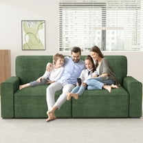 AAQZ 87" Comfy Sofa for Living Room, 3 Seater Chenille Fabric Couch for Small Space, Green