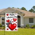 thumbnail image 2 of AMHNF Happy Valentines Day Heart Burlap Linen Garden Flag For Home Outdoor Garden Yard Decor 12x18 Inch, 2 of 5
