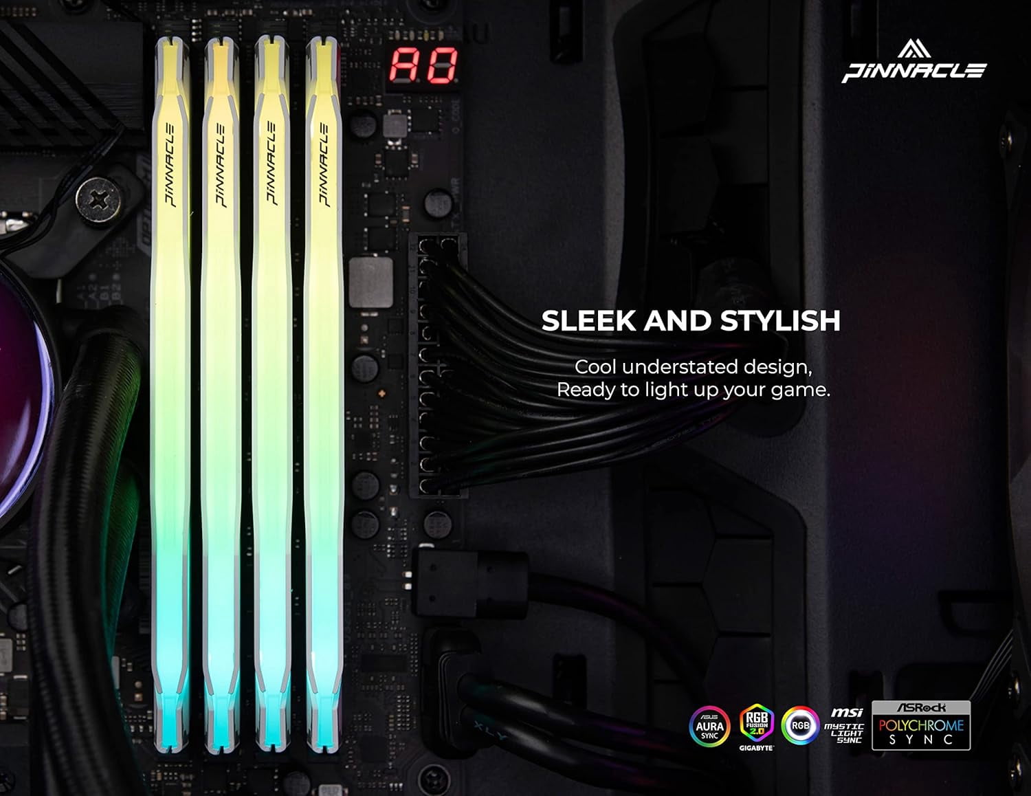Timetec Pinnacle Konduit RGB 32GB KIT(2x16GB) DDR4 3200MHz PC4-25600 CL16-18-18-38 XMP2.0 Overclocking 1.35V Dual Rank Compatible for AMD and Intel Desktop Gaming PC Memory Module - White