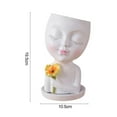 thumbnail image 5 of Sunjoy Tech Vivid Appearance Stable Base Planters Pot with Drainage Holes Cute Girls Head Face Shape Resin Flower Pot Home Supplies, 5 of 7