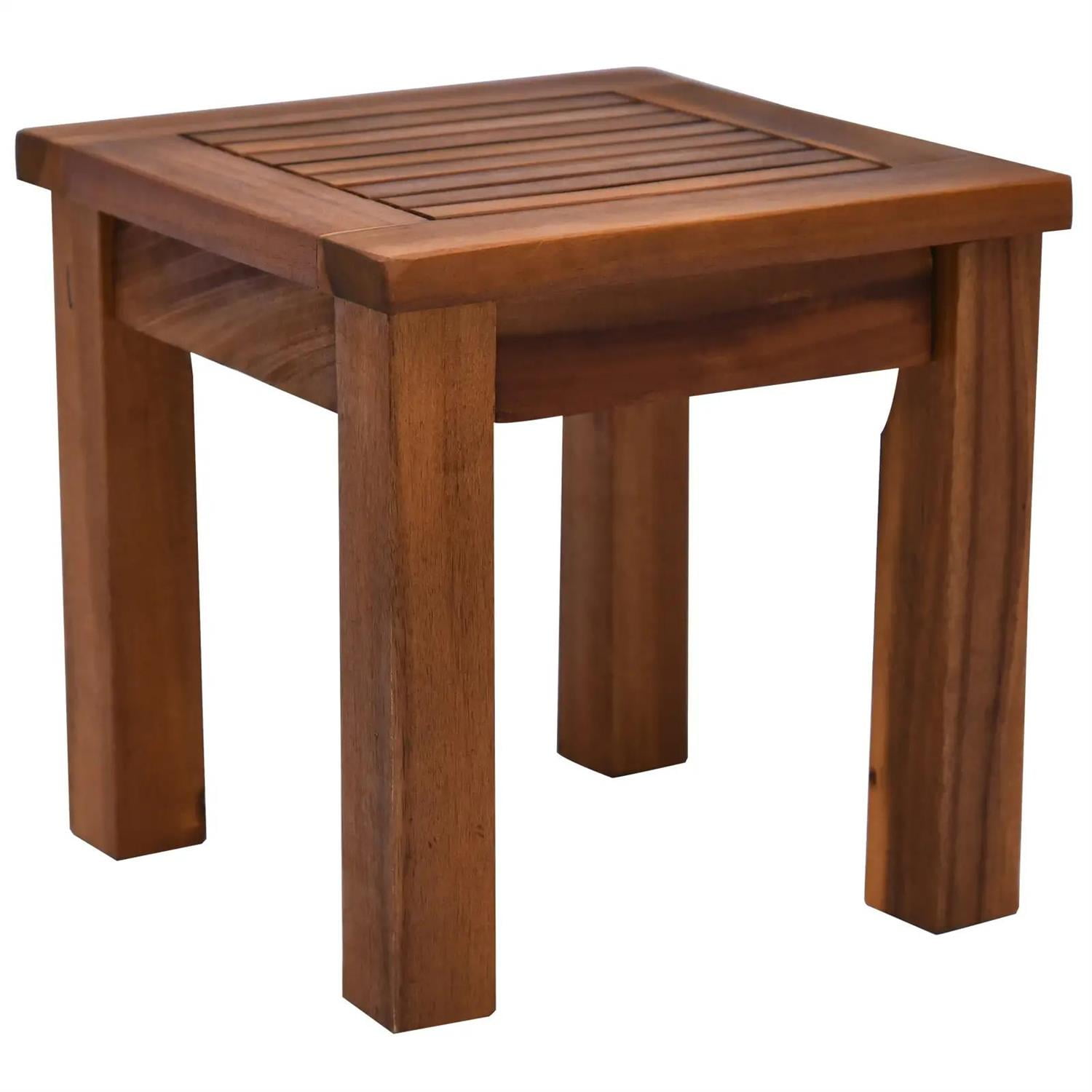Demi Bonn 3 Piece Outdoor Side Nesting Table Patio Set with Acacia Wood Build & Multi-Functional Design, Outside End Tabledoor or Outdoor Use, Brown