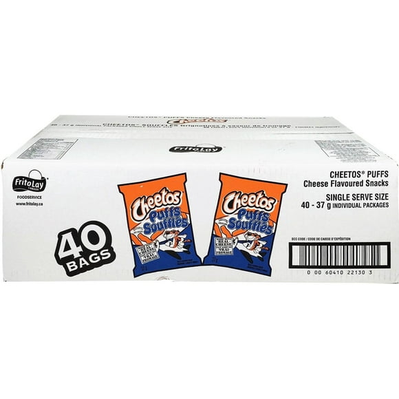 Puffs Collations Aromatisées au Fromage, Lot de 37 Grammes de 40