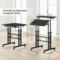 thumbnail image 2 of Small Standing Desk with Wheels, Mobile Stand Up Desk, Portable Standing Table on Wheels for Walking Pad, Rolling Computer Desk Adjustable Height, Tall Table, 2 of 9