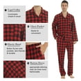 thumbnail image 6 of YUSHOW Mens Flannel Pajamas Set Cotton Plaid Pjs Button Down Warm Soft Lounge Sleepwear Size L, 6 of 7