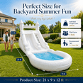thumbnail image 4 of Connsann 13' x 21' Commercial-Grade White PVC Inflatable Water Slide with Splash Pool & 750W Air Blower for Backyard Parties/Rental, 4 of 10