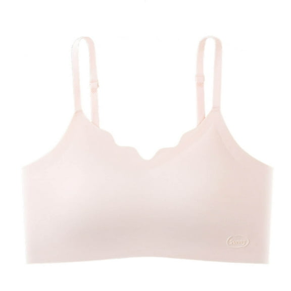 SERTG Girls Soft Cup Adjustable Straps Sports Bra Seamless Shock Control One Piece Athletic Activities Comfort Fit Active Underwear(Pink,9-12 Years)