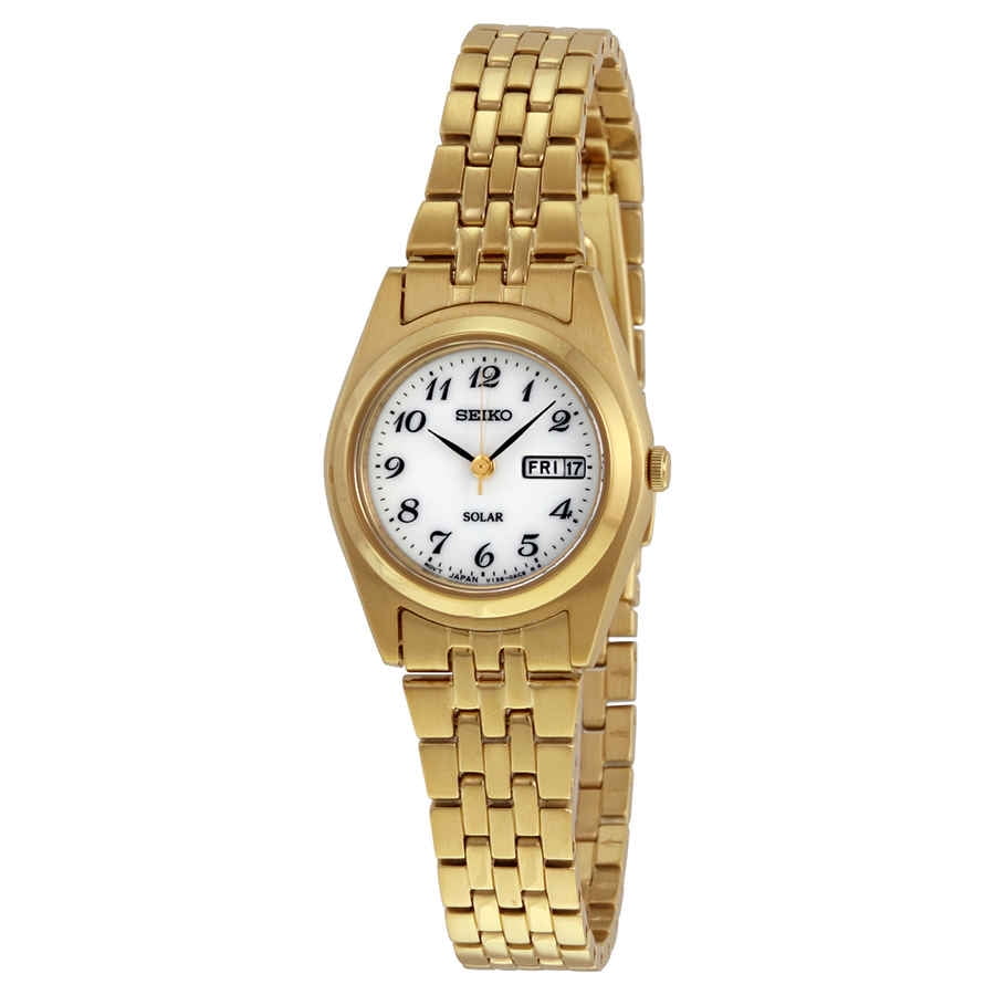 Seiko Seiko Women's Solar White Dial Goldtone Watch SUT118 Walmart