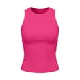 thumbnail image 7 of DeHolifer Womens Tank Tops High Neck Sleeveless Shirts Casual Summer Going Out Lightweight Blouse Hot Pink S, 7 of 7