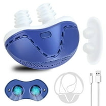 Mini Anti Snoring Devices, Stop Snoring Reduction, Electric Anti Snore Device, Adjustable Airflow Snoring Solution Aids for Men & Women, Blue