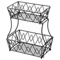 thumbnail image 4 of Hytrove Black Double Layer Fruit Storage Basket Iron Fruit Holder for Kitchen Bread Vegetable Snacks, 4 of 8