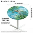 thumbnail image 6 of SEANATIVE 24'' Diameter Round Table Top Cover Fitted Spandex Cocktail Tablecloth High Top Table Cover with Elastic Edged Elegant Table Decorations, Sea Turtle Tropical Monstera Leaf Wood Grain, 6 of 7