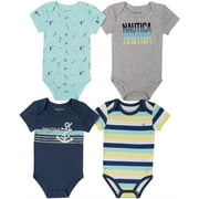 Nautica Anchor 4 Piece S/S Snap Bodysuit Assorted 0-3 Months