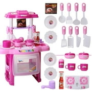 Electronic Children Kids Kitchen Cooking Girl Toy Cooker Play Set Birthday Gift