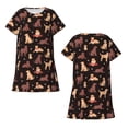 thumbnail image 5 of Salouo Labrador Retriever Dog Print Short Sleeve Sleepshirt for Womens Comfy Nightgown Scoopneck Cute Nightdress Ruffle -Medium, 5 of 7