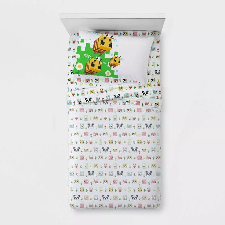 Minecraft Beautiful Day 3-Piece Twin Sheet Set, 100% Polyester