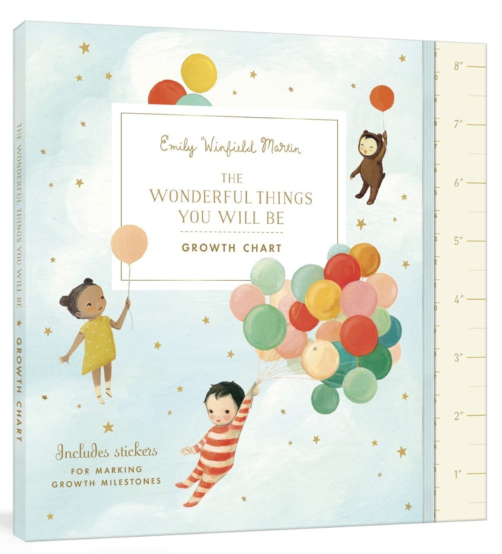The Wonderful Things You Will Be by Emily Winfield Martin Hardcover, Growth Chart, and 14 Inch Plush Baby Doll Gift Set