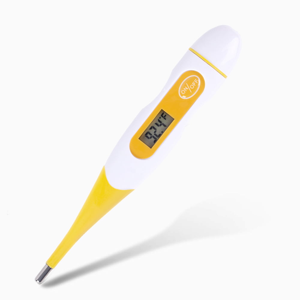 Yellow Rectal and Axillary Measurement Lutos Medical Thermometer Basal Digital Thermometer,Probale Basic Body Temperature Thermometer Fever Test,Accurate and Fast Reading,for Oral 
