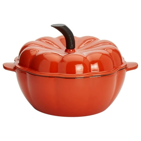 

JepoIA Enameled Cast Iron Pumpkin Dutch Oven 2-quart
