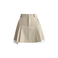 thumbnail image 3 of High Waist Pleated Skirt Women Summer Preppy Style A Line Mini Skirts Contrast Color Woman Irregular Short Skirts Female-Grey-S, 3 of 7