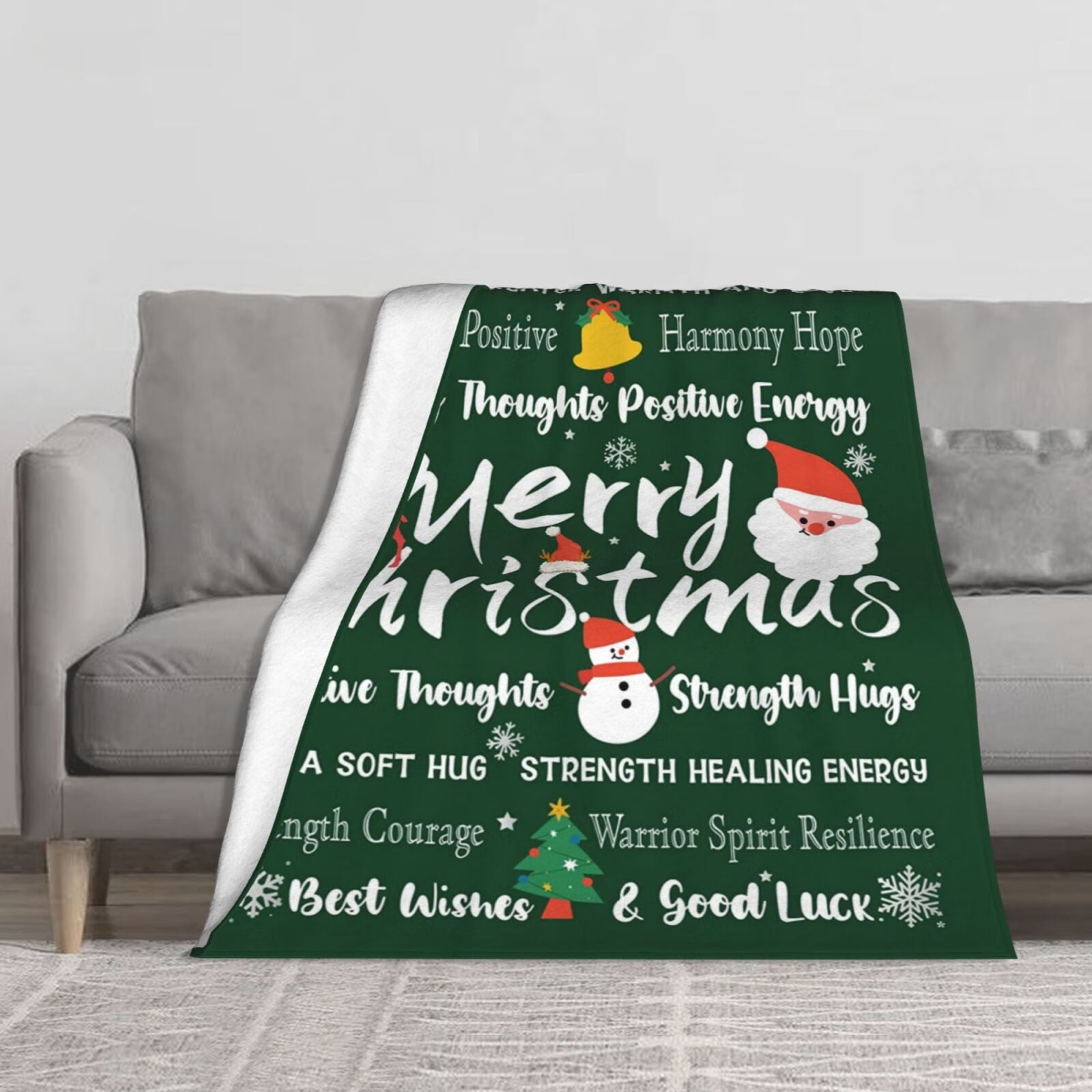 Christmas Throw Blanket Gifts Fleece Holiday Theme Christmas Reindeer