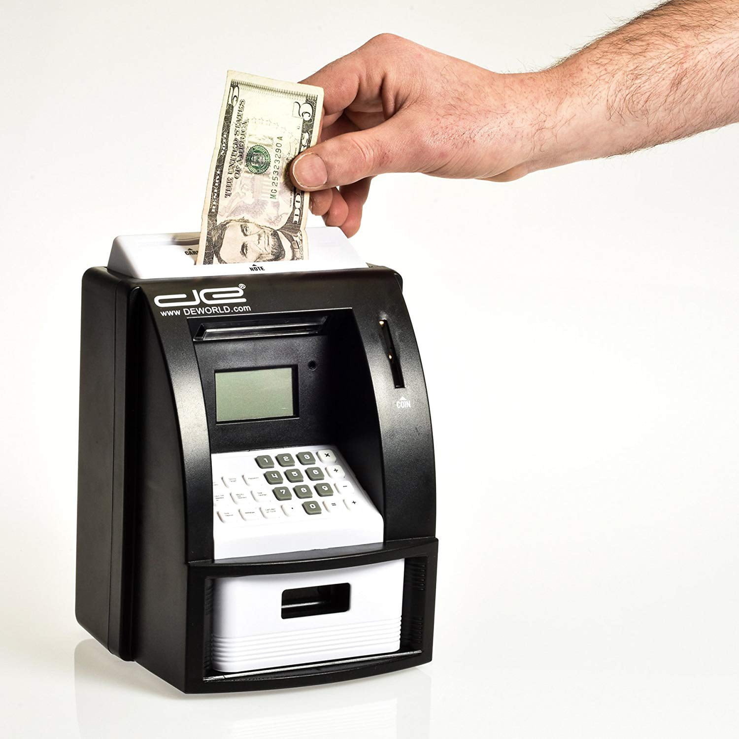 Automatic Coin Counter with Bill Slot by Mini ATM Machine Piggy Bank for Kids