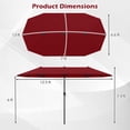 thumbnail image 3 of Gymax 13 FT Double-sided Patio Umbrella Outdoor Large Twin Size Umbrella Red, 3 of 10