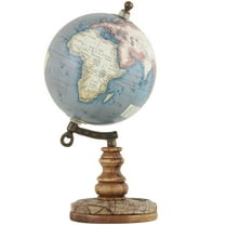 DecMode 5" Brown World Map Globe with Wood Base