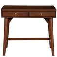 thumbnail image 3 of Alpine Furniture Flynn Wood 2 Drawer Desk in Walnut, 3 of 10