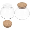 thumbnail image 3 of QUMONIN 2pcs Spherical Glass Jar with Cork Lid Airtight Candy Jar Kitchen Glass Jar for Preserving Storing, 3 of 8