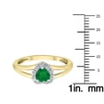 thumbnail image 5 of SZUL Women's Heart Shape Emerald and Diamond Ring in 10K Yellow Gold, 5 of 6