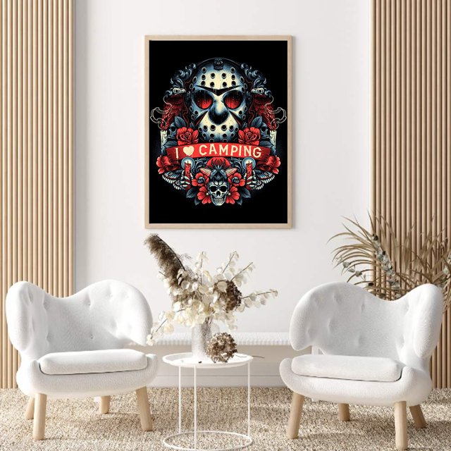 Cuadros Decorativos Taladro redondo completopintura de diamantesgente aterradoradibujo artístico de diamantes de imitación (A3692) Ndcxsfigh Nuevos Originales