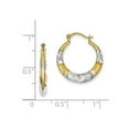 thumbnail image 2 of 10K & Rhodium Hollow Hoop Earrings in 10k Yellow Gold w/ Rhodium Plating, 2 of 2