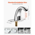 thumbnail image 3 of VEVOR Touchless Bathroom Sink Faucet, Automatic Motion Sensor Restroom Toilet Faucet with Hole Cover Plate, Battery Operated,Adjustable Temp for 9/16 in Pipe Commercial Lavatory,Chrome Plated Silver, 3 of 9