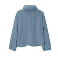 thumbnail image 5 of Women's long-sleeved comfortable and warm wool bed Coat with zipper stand collar,, 5 of 8