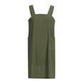 thumbnail image 3 of Stock Limité, Tablier en Lin pour Femmes, Tablier de Jardin, Robe Tablier pour le Travail en Plein Air et les Tenues Décontractées, Garde-Robe Polyvalente/coton et Lin, Vert Armée, Sopatenor, 3 of 9