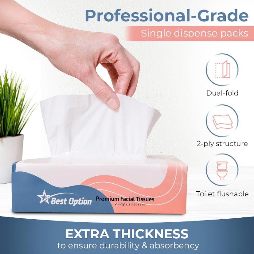 Best Option 2-Ply Facial Tissue, White, 12-Box Pack photo 4