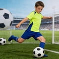 thumbnail image 2 of CPNG Boys Girls Summer Football Sports Outfits Short Sleeve Round Neck T-Shirt Shorts and Socks 3 Piece Set Kids Training Competition Set(Green,7-8 Years), 2 of 7