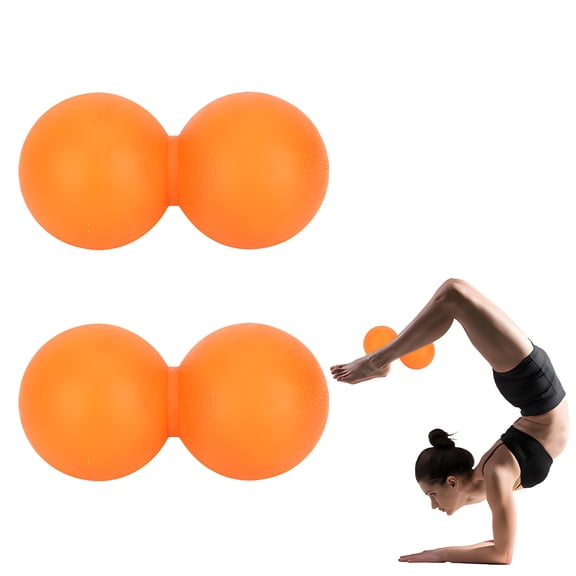 BESTSKY 2 Pcs Massage Ball,4.7"*2.4"*2.4" Massage Ball For Back,Sweatproof Therapy Ball,Orange